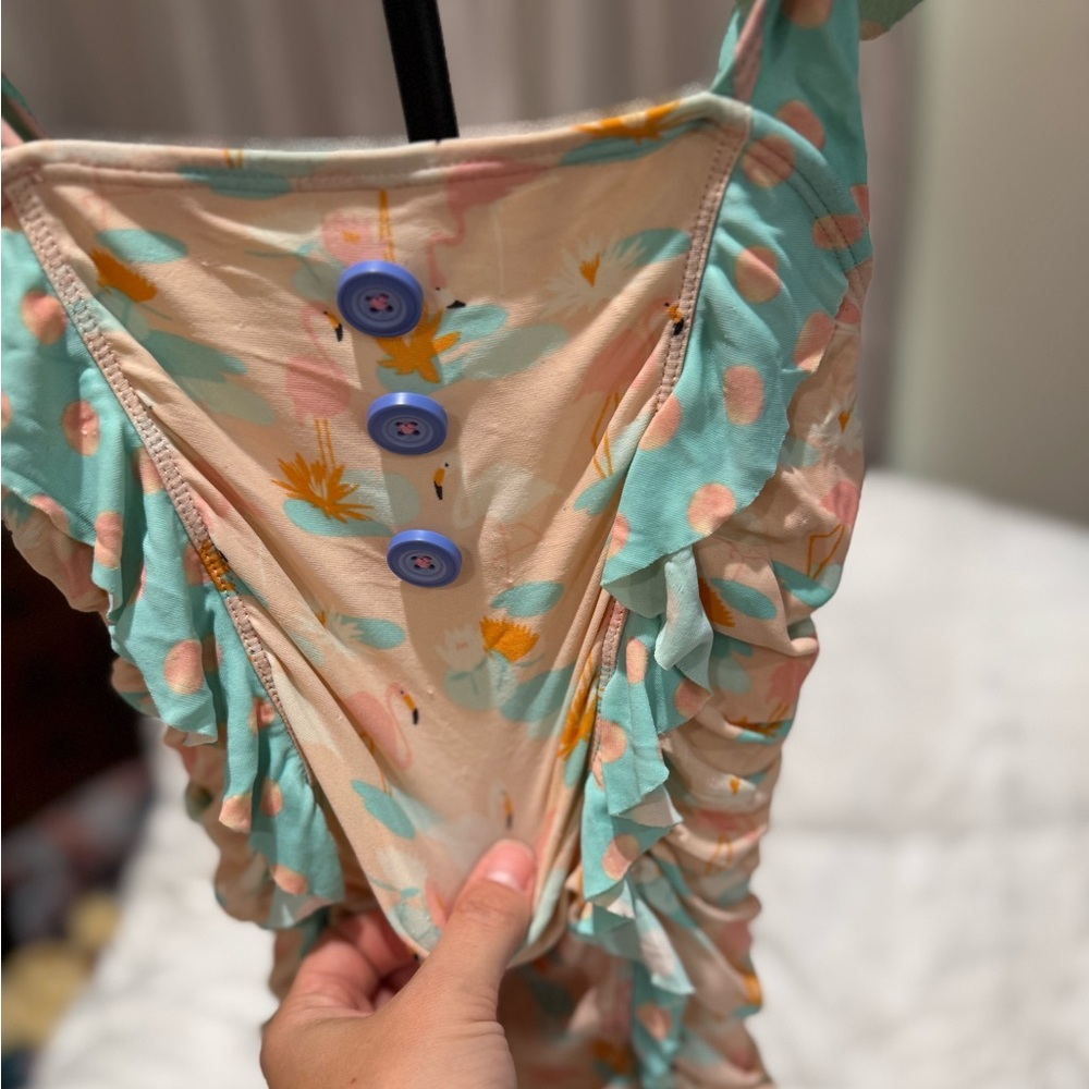 Matilda Jane Peach and Aqua Polka Dot Swimsuit
